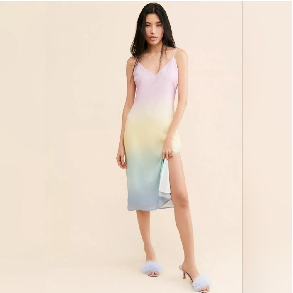 NWT ANTHROPOLOGIE BB DAKOTA OMBRE YOU SAY MIDI SLIP DRESS Womens SIZE SMALL
